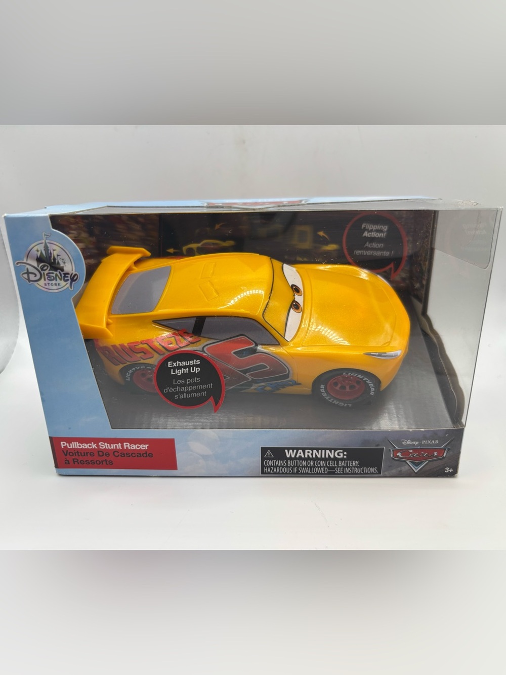 Disney Pixar Cars Cruz Ramirez Pullback Stunt Racer Exhausts Lights Up New Box